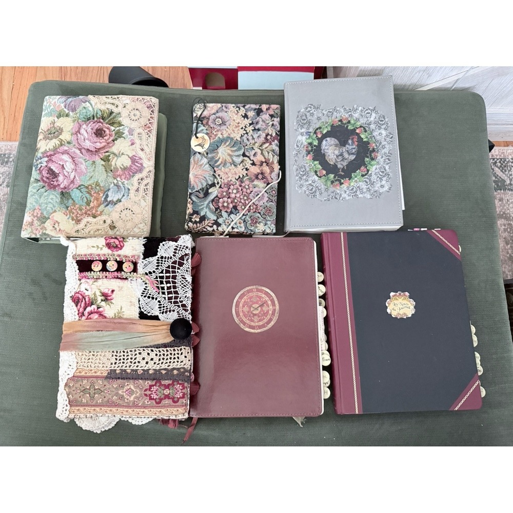 Lot of 6 Junk Journals Handmade Religious, Republican, Motivational, Drawings